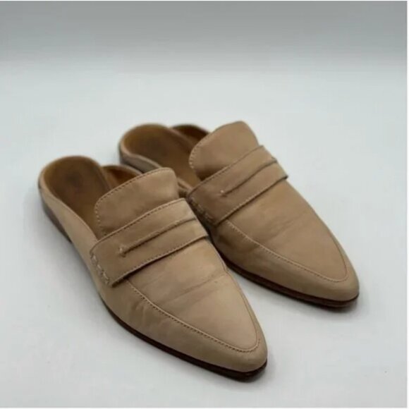Frye Ellie Slip On Loafer Mules Tan Suede Leather Size 8 - Picture 1 of 9